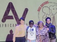 Reel Sisters of the Diaspora , l. to r. Gabrielle Lansner, Tiffiney Davis, Carolyn Butts, Pat Hall